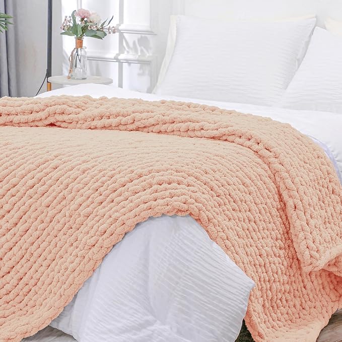 Bigacogo Chunky Knit Throw Blanket by Bigacogo