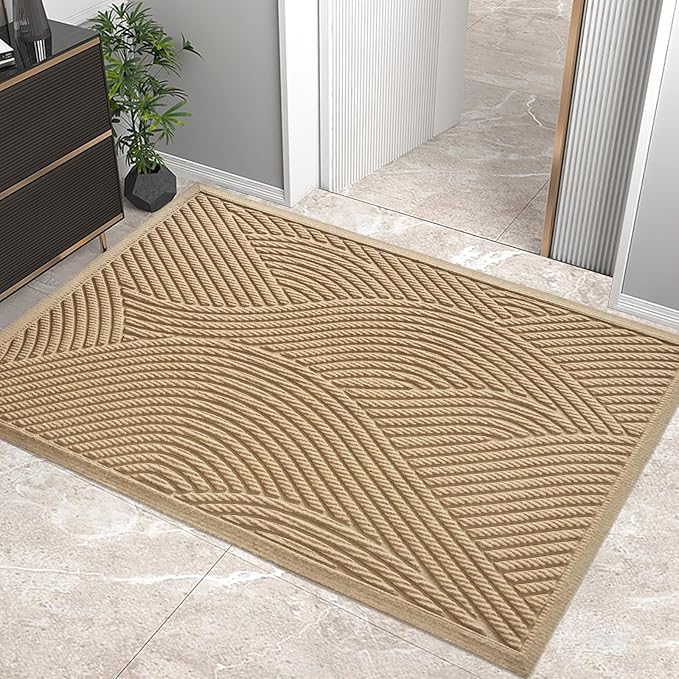 HIYARD Sturdy Front Door Mat, Absorbent Muddy Dirt Resist Welcome Door Mats by HIYARD