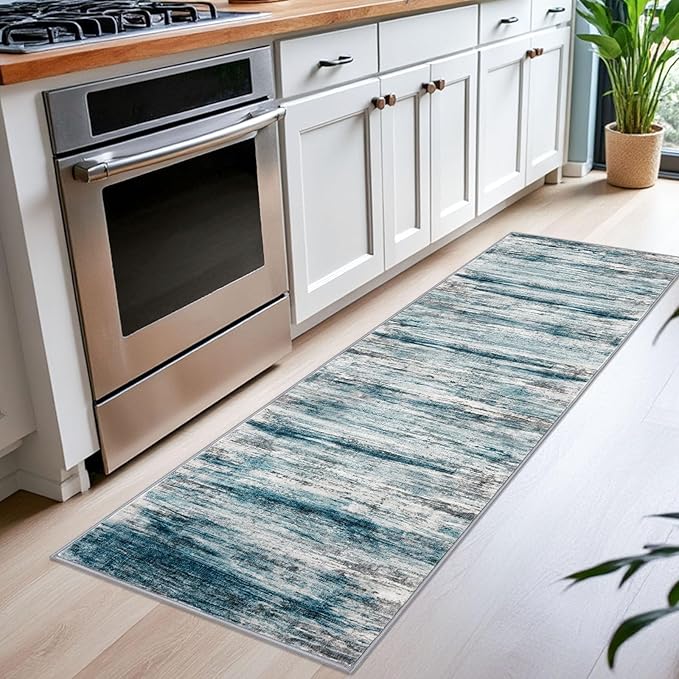 KOZYFLY Modern Abstract Hallway Runner Rug, 2x6 Washable Rug Runner Non-Slip - Image 3