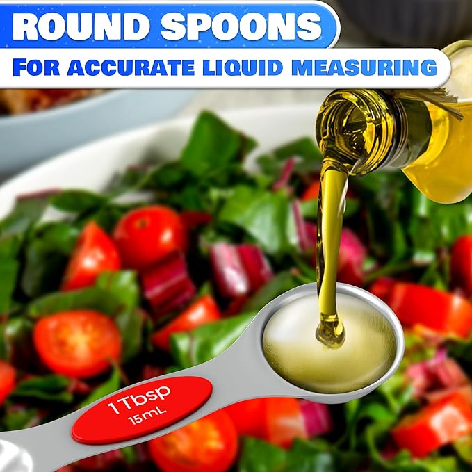 8 Pcs Magnetic Measuring Spoons Set Stainless Steel – Magnet Measuring Spoons - Image 7