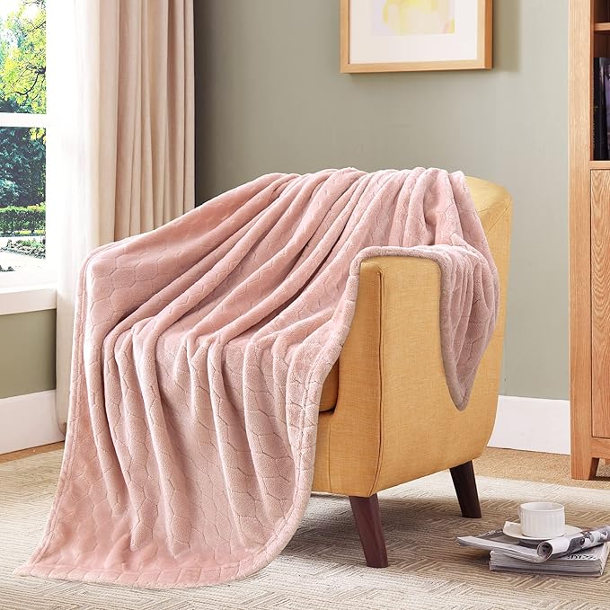 TOONOW Fleece Blanket Textured Fuzzy Plush Throw Blanket Twin Size 60" x 80" - Image 6
