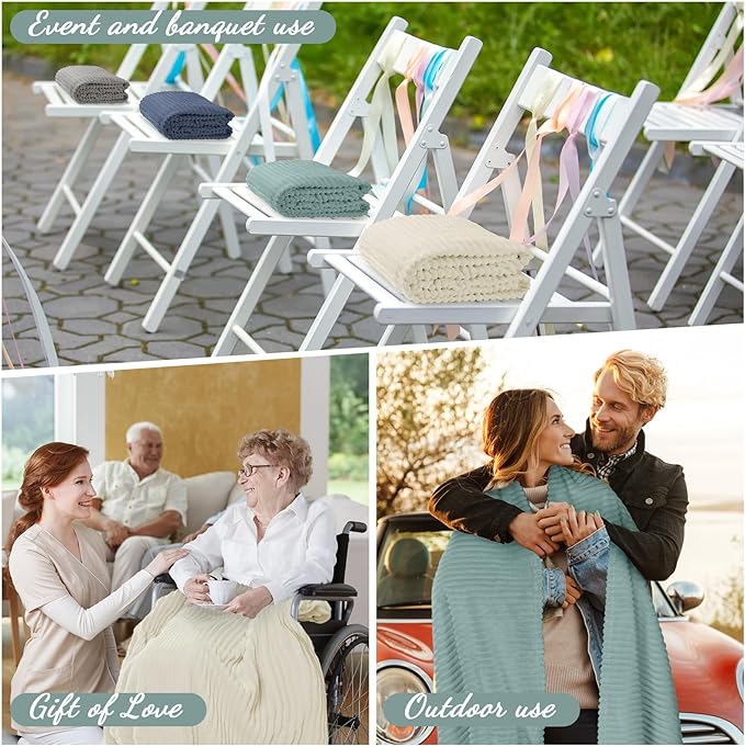 Buryeah 24 Pcs Flannel Throw Blanket Bulk 50 x 60 in Sleepover Blanket Outdoor - Image 4