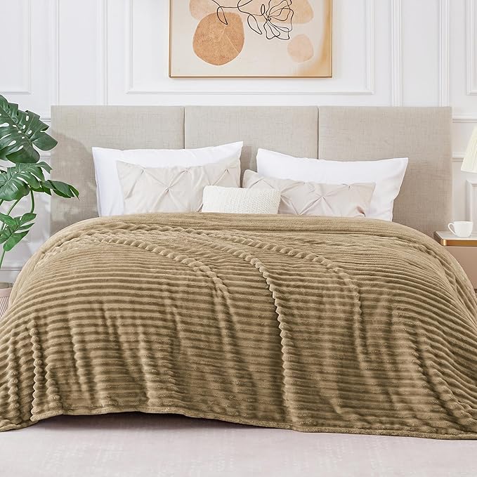 BEDELITE Fleece Blanket Queen Size – 3D Ribbed Jacquard Soft and Warm - Image 8