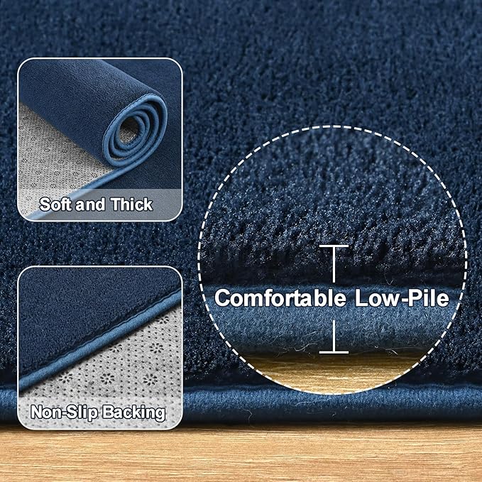 Amearea Large Modern Area Rugs for Bedroom Living Room, 5x8 Feet Navy Blue - Image 5