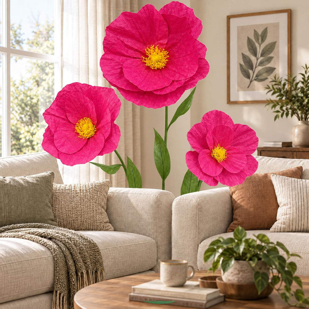 Giant Flowers for Decoration with Stand, Large Paper Artificial Flowers