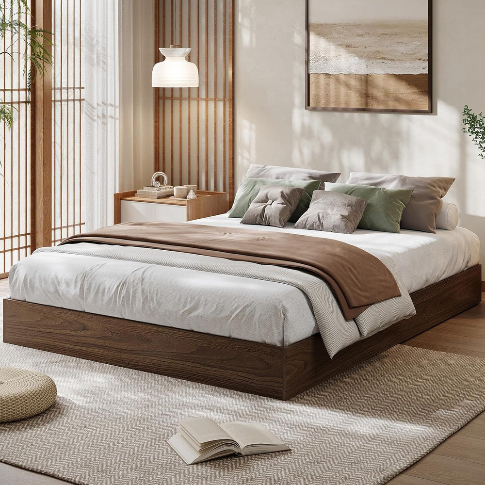 GarveeHome Wood Platform Bed Frame, Full Bed Frame Without Headboard