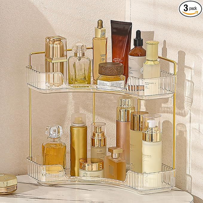 Aveniee Corner Bathroom Counter Organizer, Bathroom Countertop Shelf Makeup by Aveniee