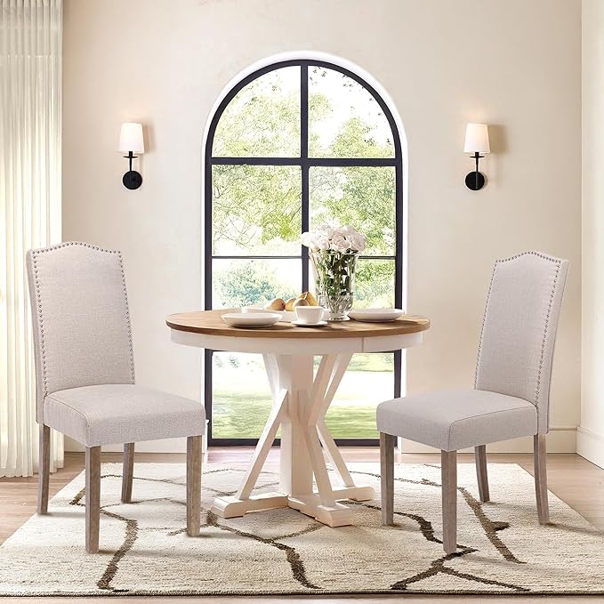 Upholstered Dining Chair Modern Stylish Parsons Kitchen Diner High Back with ...