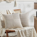 Fancy Homi 2 Packs Neutral Taupe Decorative Throw Pillow Covers 16x16 Inch by Fancy+Homi