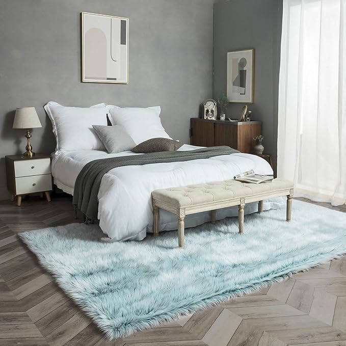 Ashler Faux Fur Rug, Fluffy Shaggy Area Rug Ultra Soft 6 x 9 Feet Rectangle Fur - Image 3