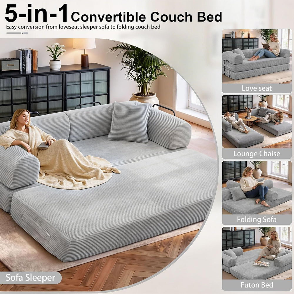 JJJ 89 inch Boneless Sofa Bed Sleeper Couch