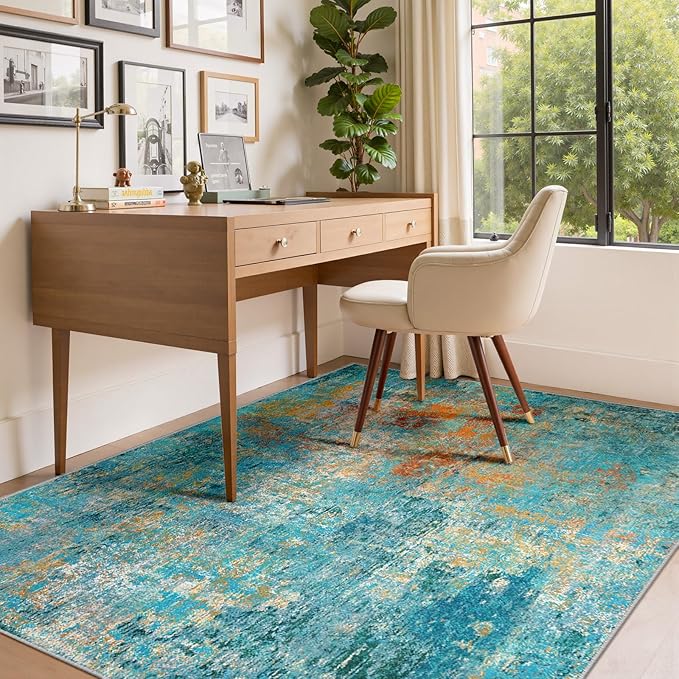 Washable Area Rugs 5'x7' Non-Slip Modern Abstract Soft - Image 8