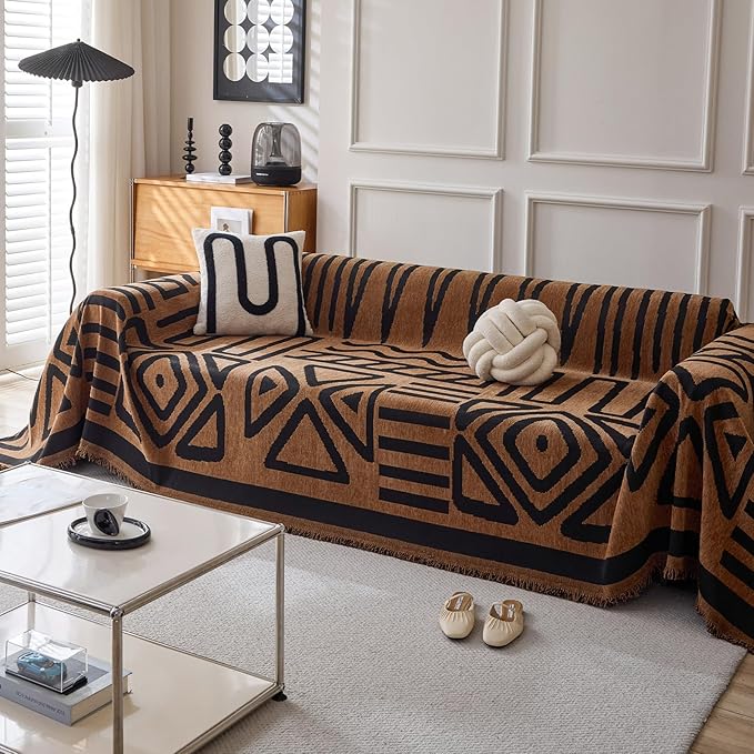 HANDONTIME Boho Geometric Couch Covers by HANDONTIME
