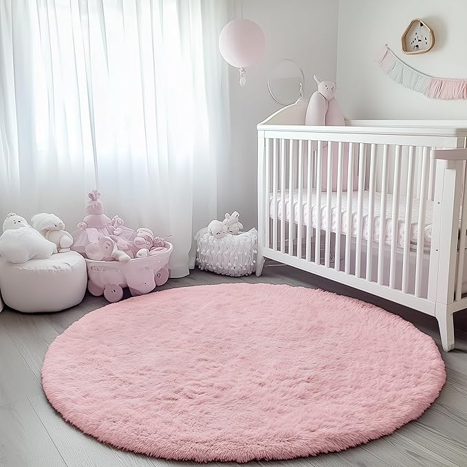 ONASAR Light Pink Round Area Rugs 2ft - Image 7