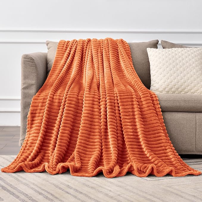 BEDELITE Fleece Blanket King Size – 3D Ribbed Jacquard Soft and Warm Decorative - Image 8