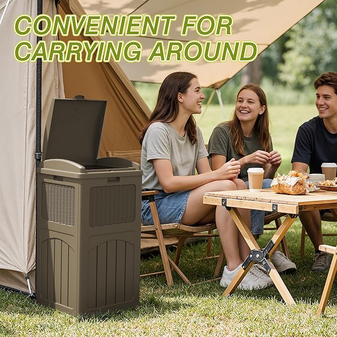 Greesum 33 Gallon Resin Outdoor Trash Can - Image 6