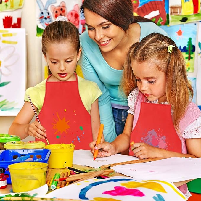 KUUQA 16/24/30/36/40Pcs Kids Apron Painting Aprons - Image 4