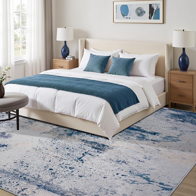 Toneed Abstract Area Rug 5x7 Modern Washable Rug Soft Non Slip Rug Low Pile - Image 3