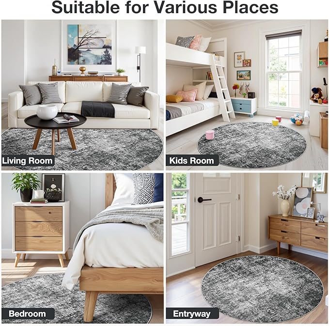 Round Rug 8ft Circle Rug Washable: Carpet Circular Area Rug - Image 8