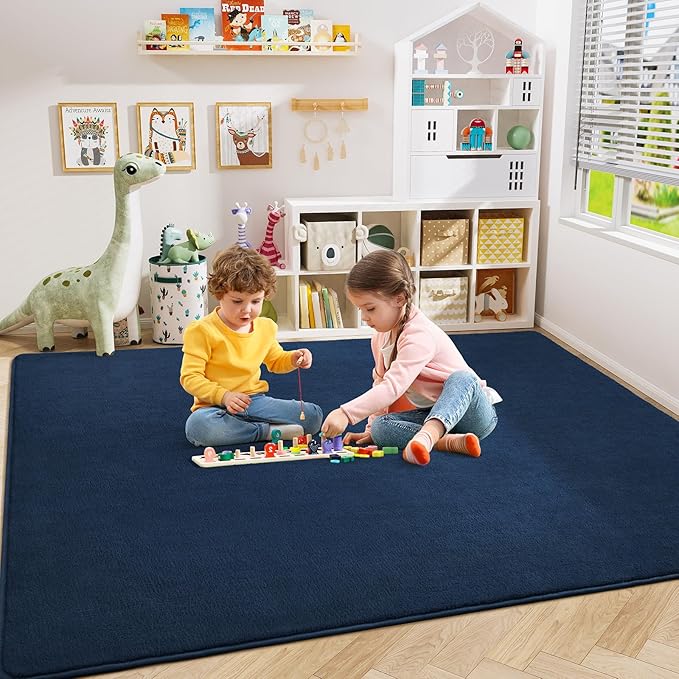 Amearea Large Modern Area Rugs for Bedroom Living Room, 6x9 Feet Navy Blue - Image 3