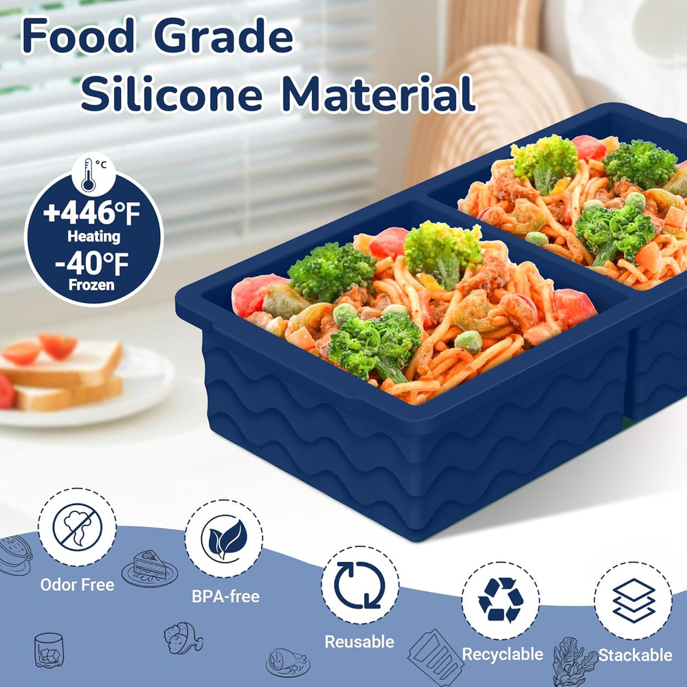 Silicone Freezer Trays with Lid (4-Pack), 1-Cup, 2-Cup, 1/2-Cup & 2-Tbsp ...