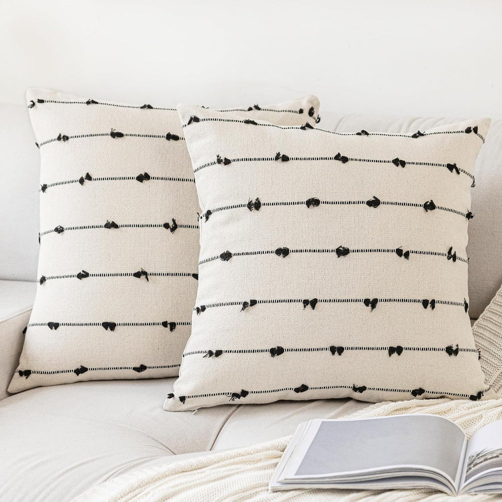 YEENAASY Boho Throw Pillow Covers 24x24 Set of 2 Farmhouse Pillow Cases