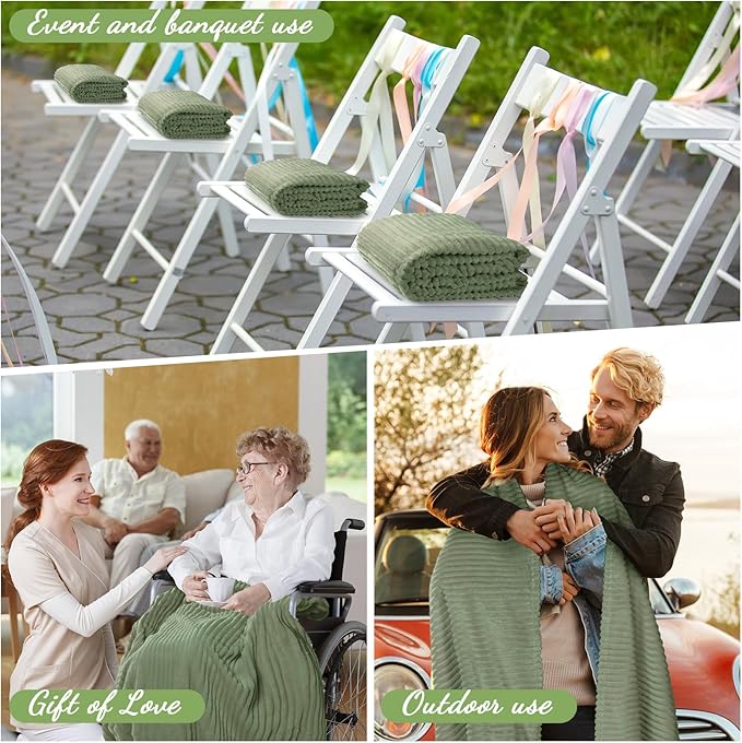 Buryeah 12 Pcs Flannel Throw Blanket Bulk 50 x 60 Inch Wedding Throw Blanket - Image 6