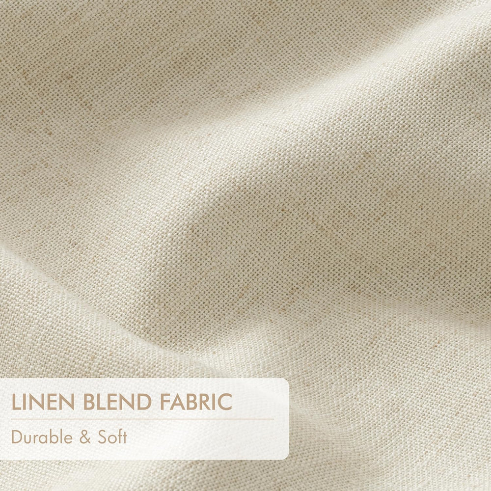 MIULEE Cream Pinch Pleated 100% Blackout Linen Curtains 40x108 Inches