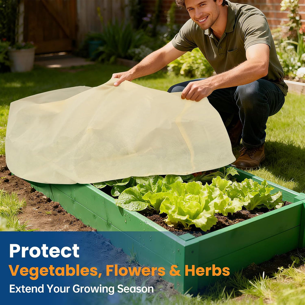 Plant Covers Freeze Protection, 2 Pack, Fits 4 x 8 ft Raised Beds