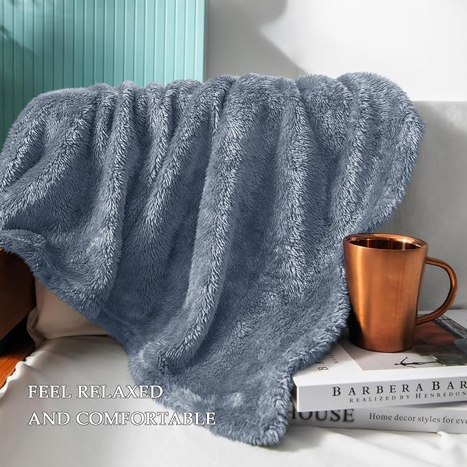 Exclusivo Mezcla Plush Fuzzy Fleece Bed Blanket King Size, Super Soft, Fluffy - Image 6