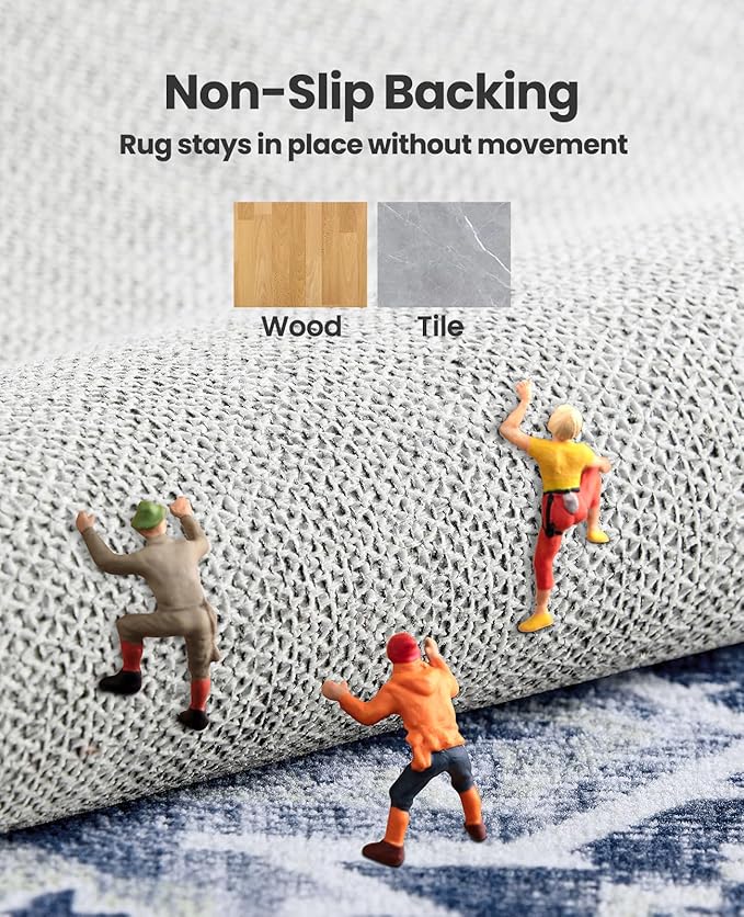 AMADA HOMEFURNISHING 8x10 Area Rugs, Low-Profile Large Washable Area Rug - Image 6