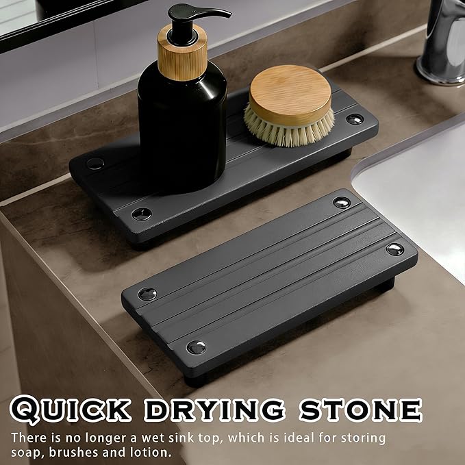 2PCS Instant Dry Sink Caddy for Bathroom Counter, Durable Kitchen Sink Organizer - Image 3