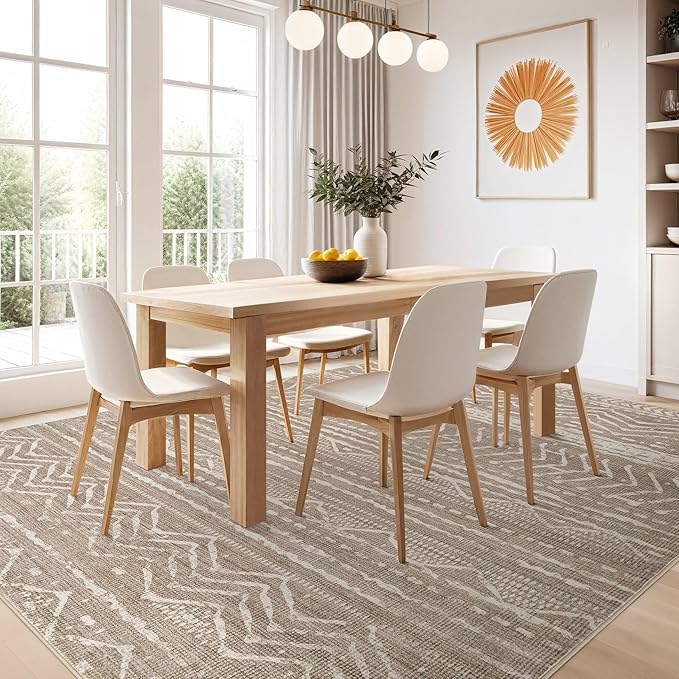 Nakagishi 10x12 Area Rug Living Room: Washable Boho Large Neutral Modern Soft - Image 7