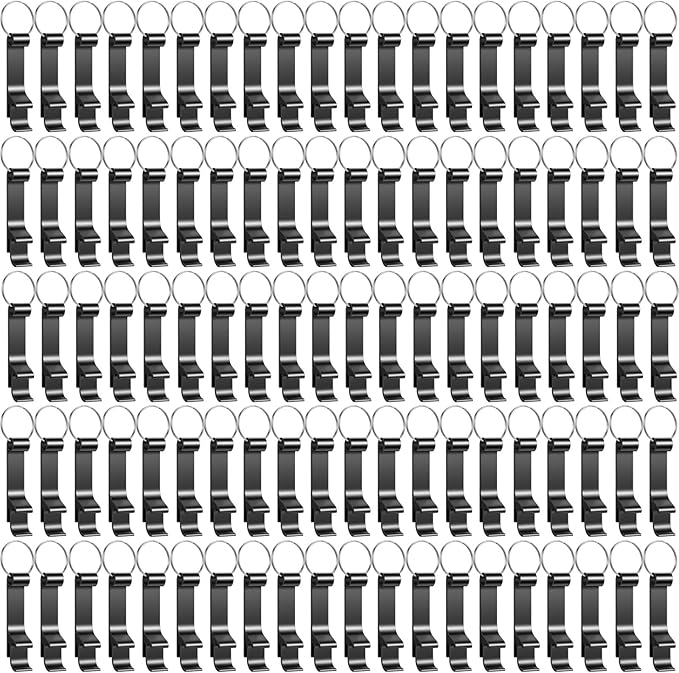 100 Pack Bottle Opener Keychain Bulk Black Metal Pocket Can Opener Key Chain by Unknown