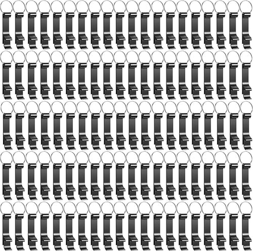 100 Pack Bottle Opener Keychain Bulk Black Metal Pocket Can Opener Key Chain by Unknown