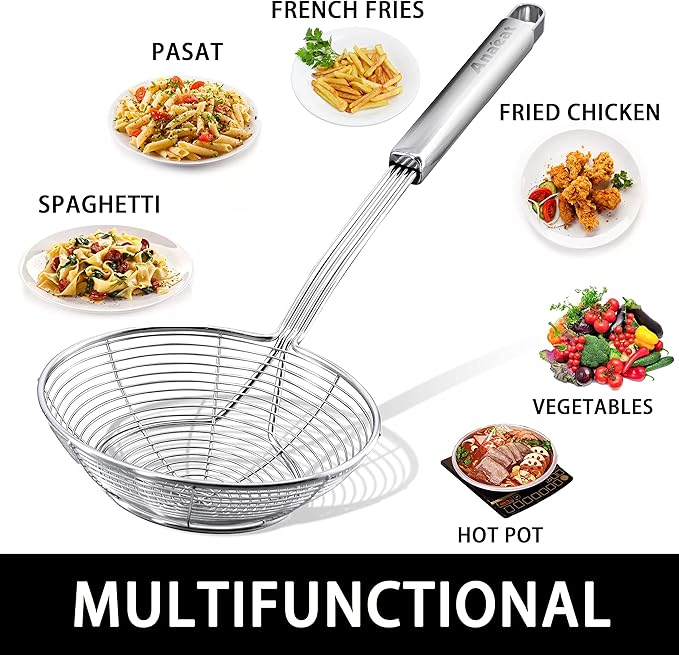 Anaeat Stainless Steel Spider Strainer Skimmer - Image 7