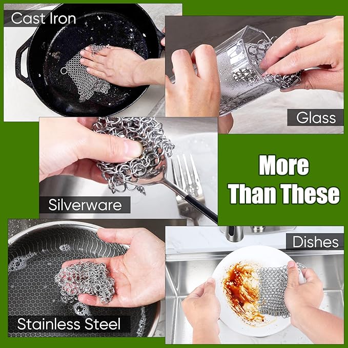 5QT Cast Iron Dutch Oven with Stainless Steel Scrubber, HaSteeL 2-In-1 - Image 9