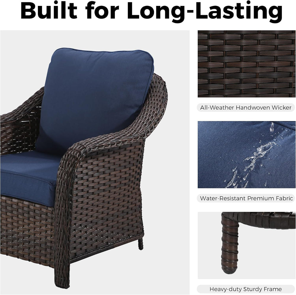 77 inch Outdoor Wicker 3 Seater Sofa, All-Weather Use Patio Rattan Sofa with ...