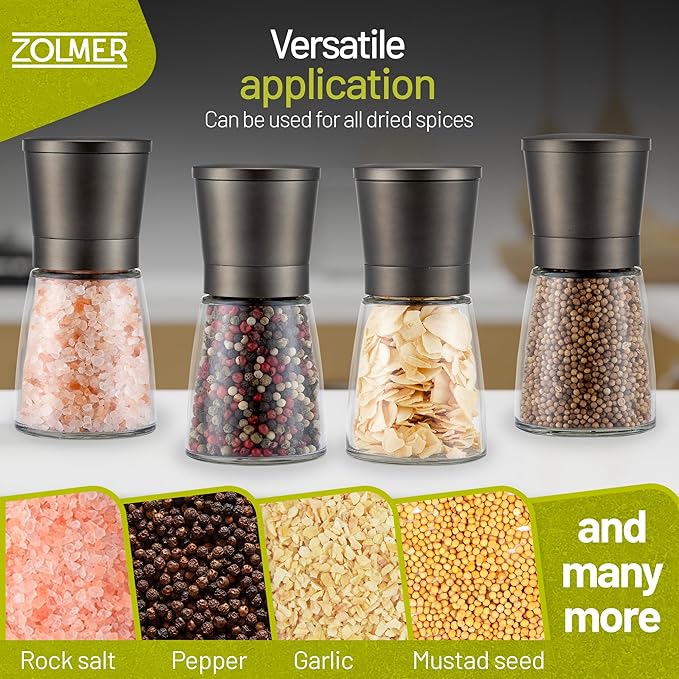 ZOLMER® Premium Stainless Steel Salt and Pepper Grinder Set manual | Adjustable - Image 4