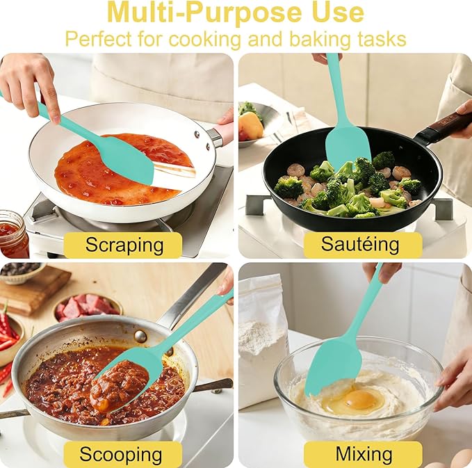 4 Pcs Silicone Spoon Spatula Set, 11.4 In, Food Grade Rubber Spatulas - Image 6