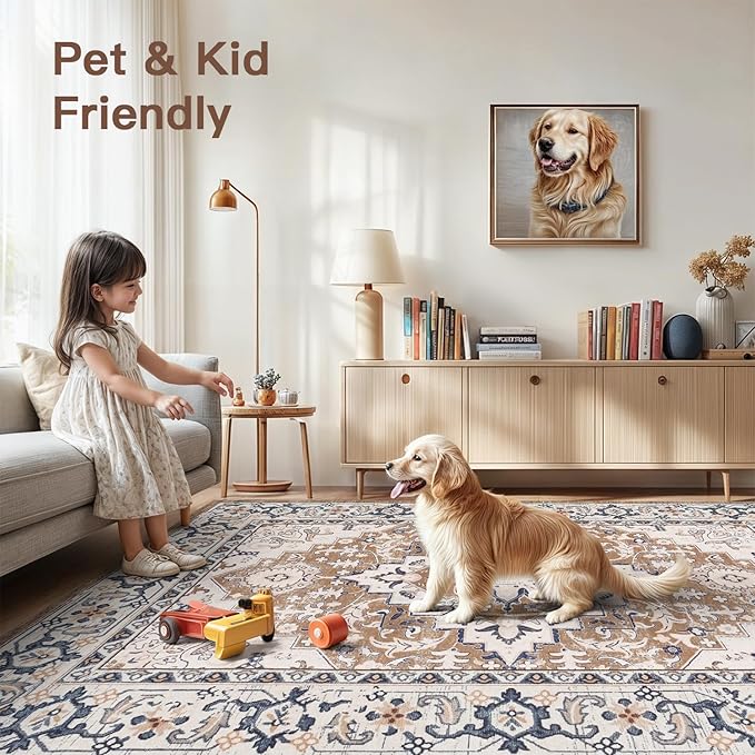 Lofus 6ft Area Rugs for Living Room, Washable Area Rug, Rugs for Bedroom - Image 7