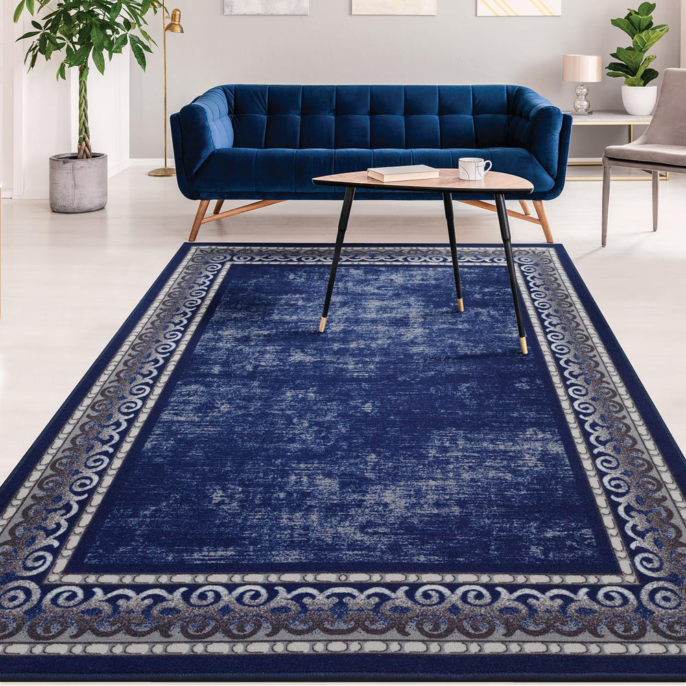 Antep Rugs Alfombras Bordered Modern 8x10 Non-Slip (Non-Skid) Low Pile Rubber...