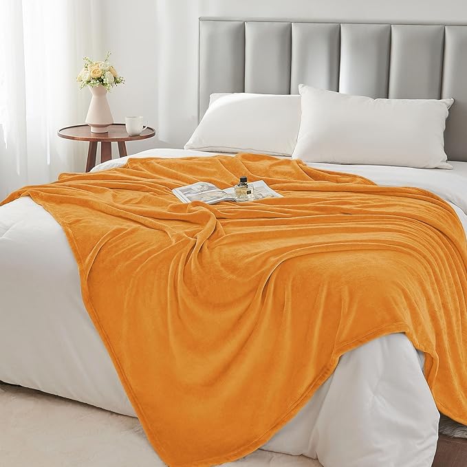 BEDELITE Fleece Blankets Queen Size Burnt Orange Throw Blankets - Image 5