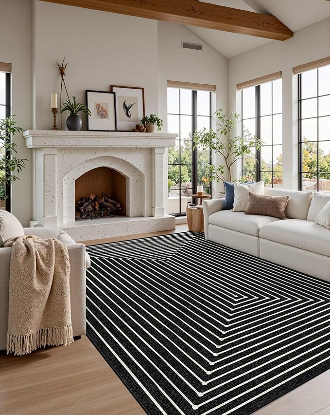 Latte&Fog 5x7 Area Rugs for Living Room Bedroom, Modern Abstract Washable Rug - Image 3