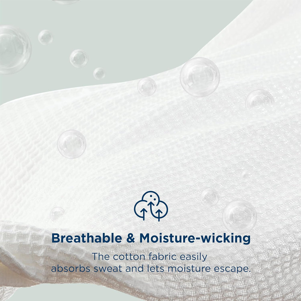 Bedsure 100% Cotton Blanket, Waffle Weave, King Size, White, 104"x90"