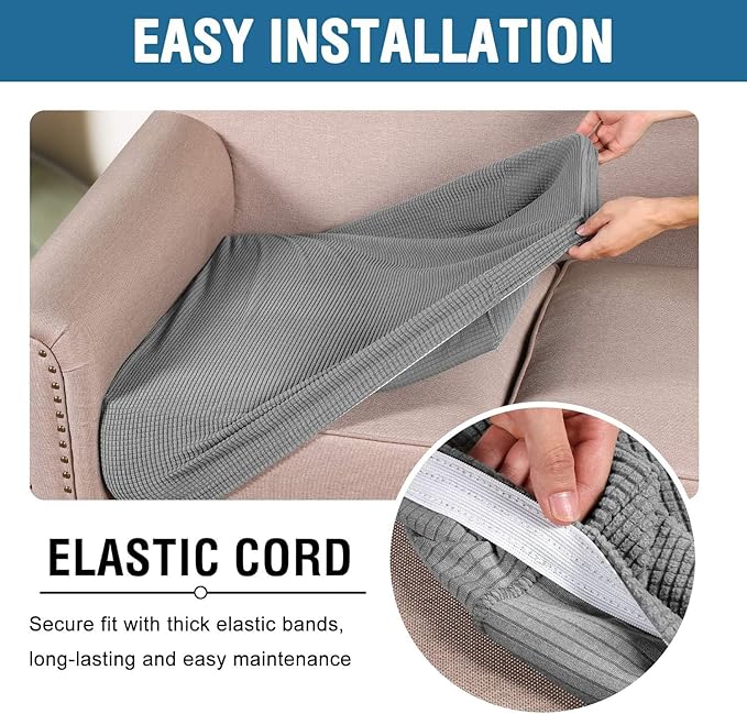 H.VERSAILTEX Super Stretch Individual Seat Sofa Covers Slipcover Sets Thick - Image 5