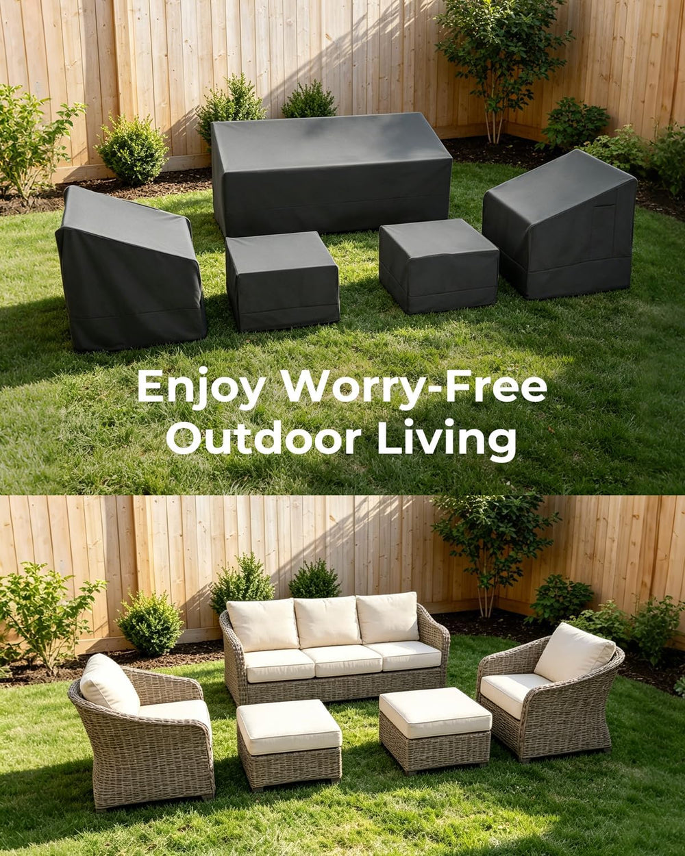 Loriano 5 Piece Patio Furniture Covers Set – Heavy-Duty 600D Oxford Fabric Wa...