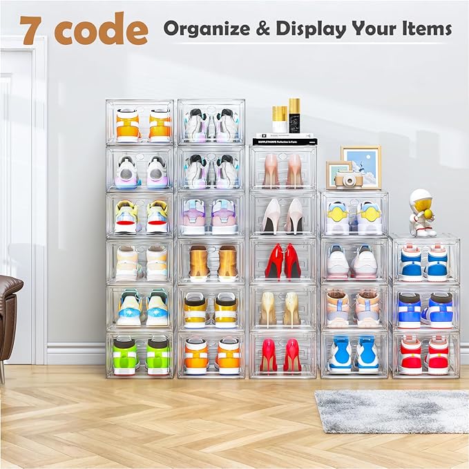 12 Pack Clear Shoe Storage Organizer - Image 9