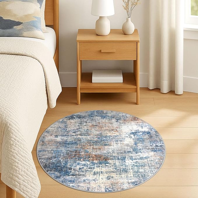 IOHOUZE Round Area Rug 3 Ft Circle Entryway Rugs Round Washable Door Mat Indoor - Image 8