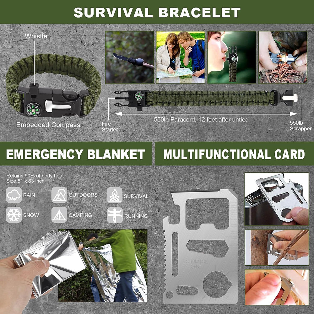 Gifts for Men Christmas Survival Kit and First Aid kit, Emergency Supplies Ca...